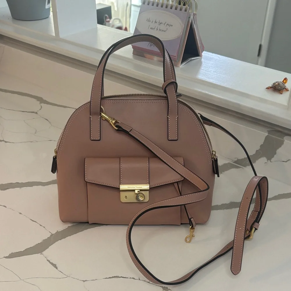 Samantha Thavasa Blush Satchel with Gold Lock